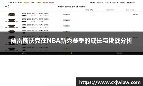 贾雷斯沃克在NBA新秀赛季的成长与挑战分析